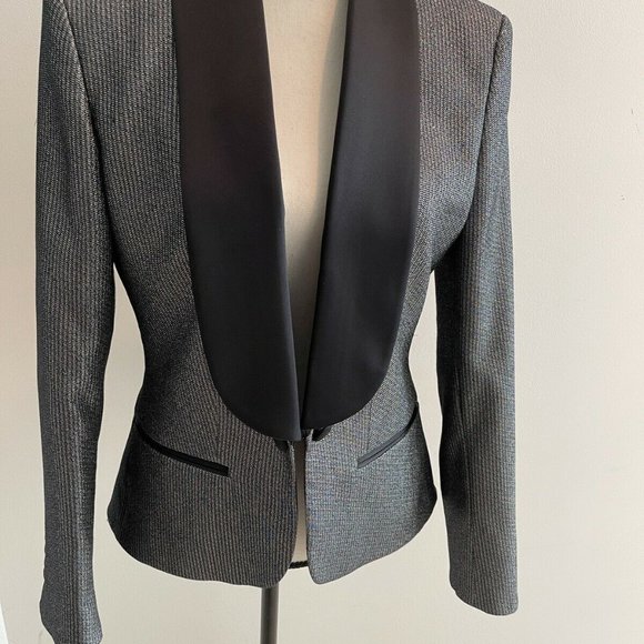 Redemption Black/Silver Shimmer Smocked Blazer Satin Pant Suit. - Picture 2 of 9